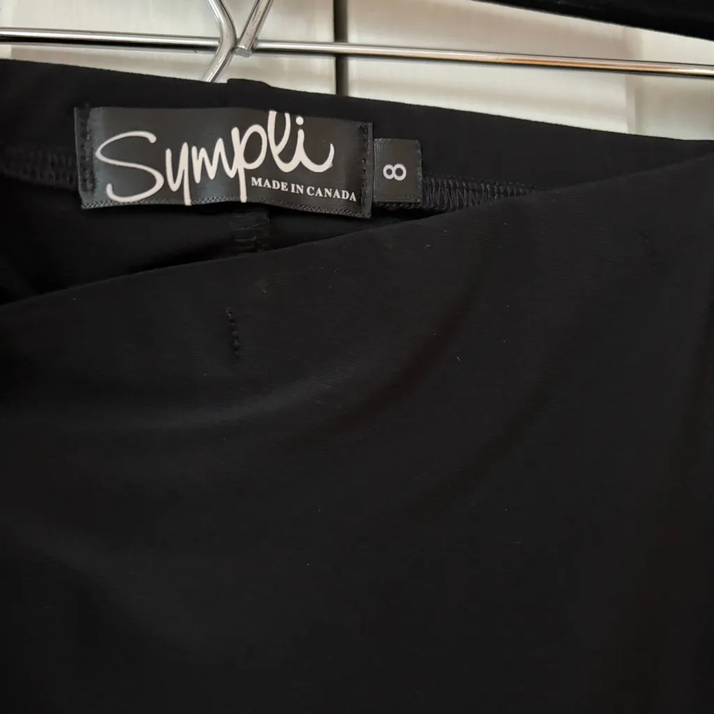 Sympli Women’s Skirt Size 8 Tube Slip Mini Black Pull On Mesh Hem Travel Pencil - Image 6