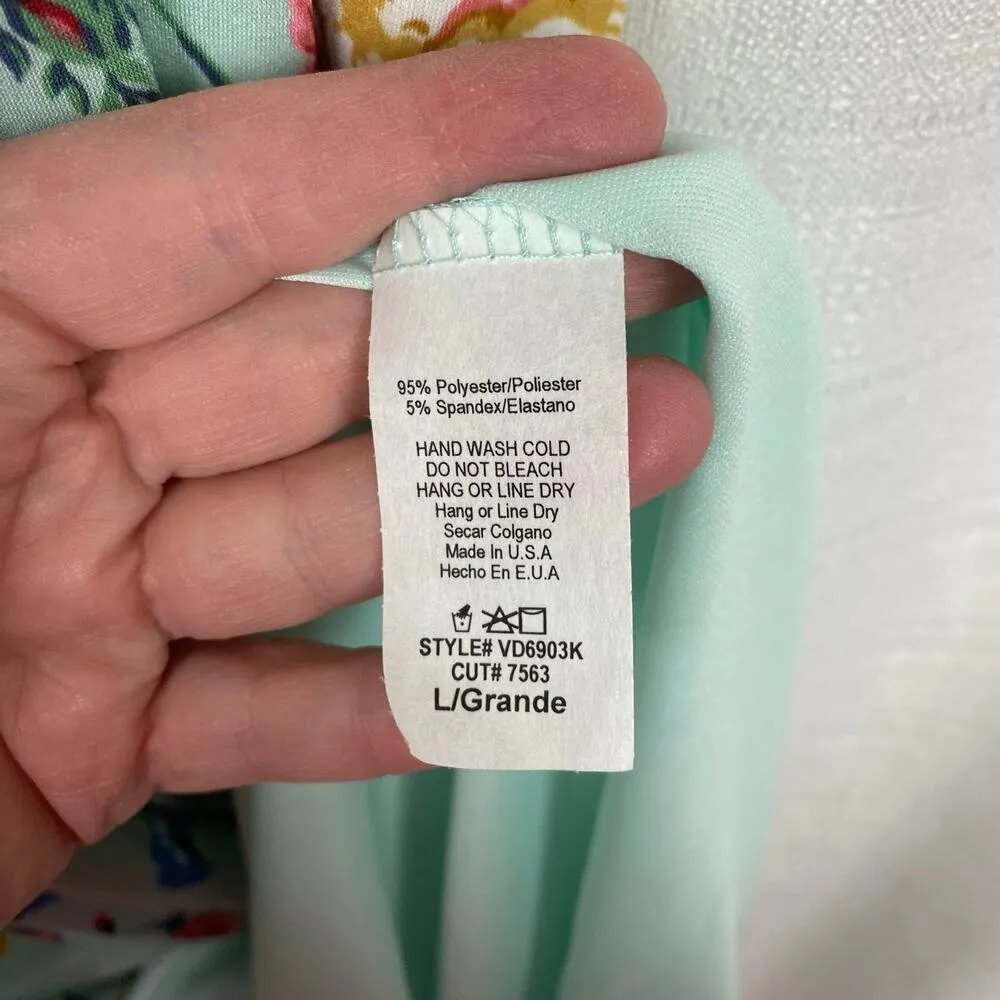 Pinkblush Blue Teal Floral Surplice Bodice Maternity Nursing Maxi Dress Sz.L NWT - Image 15