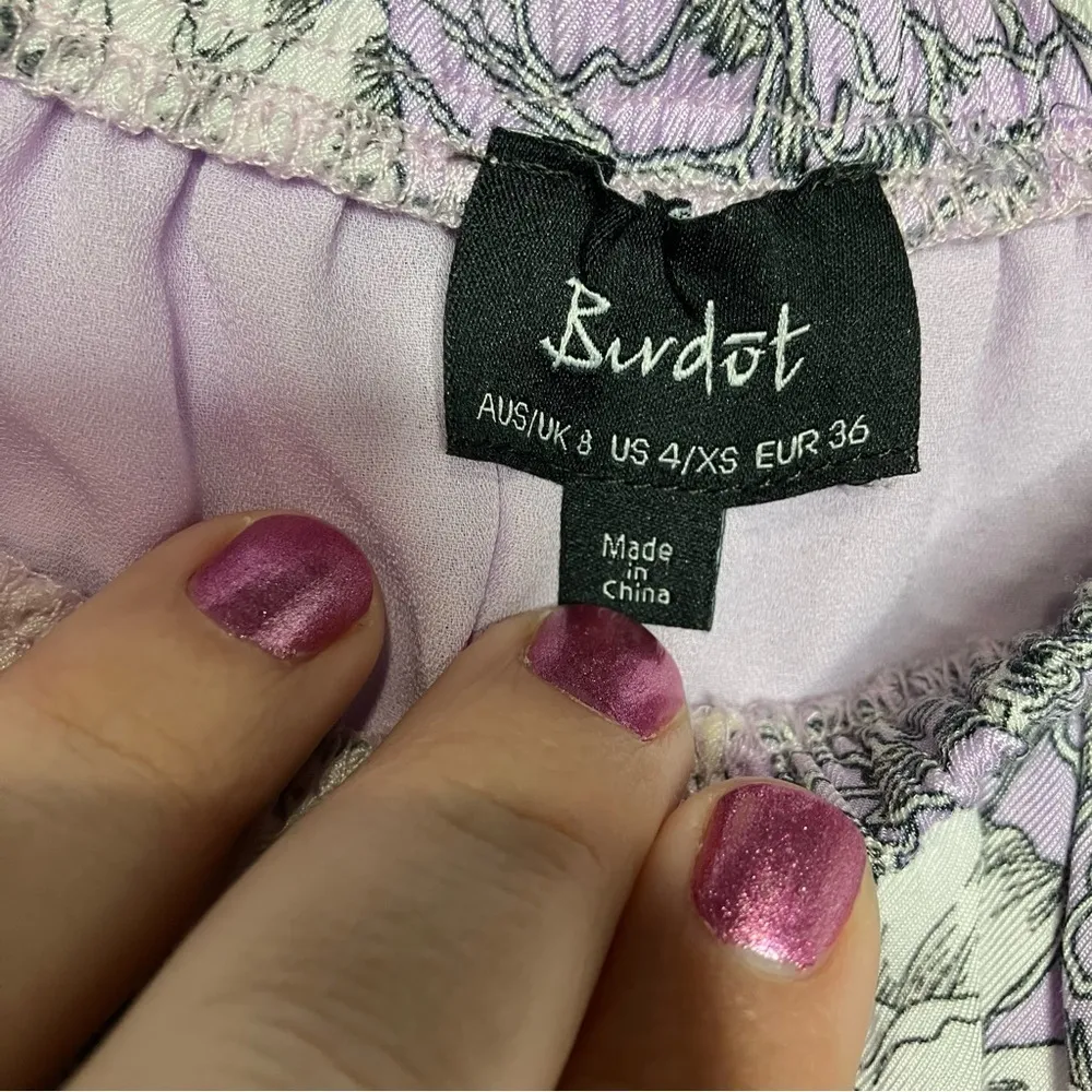 Bardot‎ Britt Lavender floral off the shoulder dress size 4/XS - Image 6