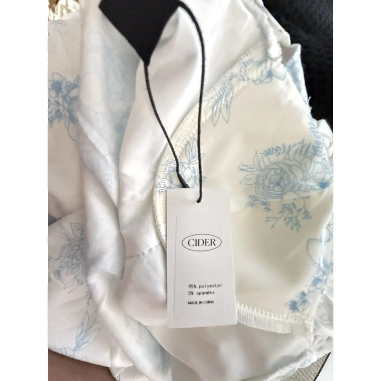 Cider Womens Dress White Toile De Jouy Floral Ruffle Midi Curve Skirt NWT Size M Size M - Image 9