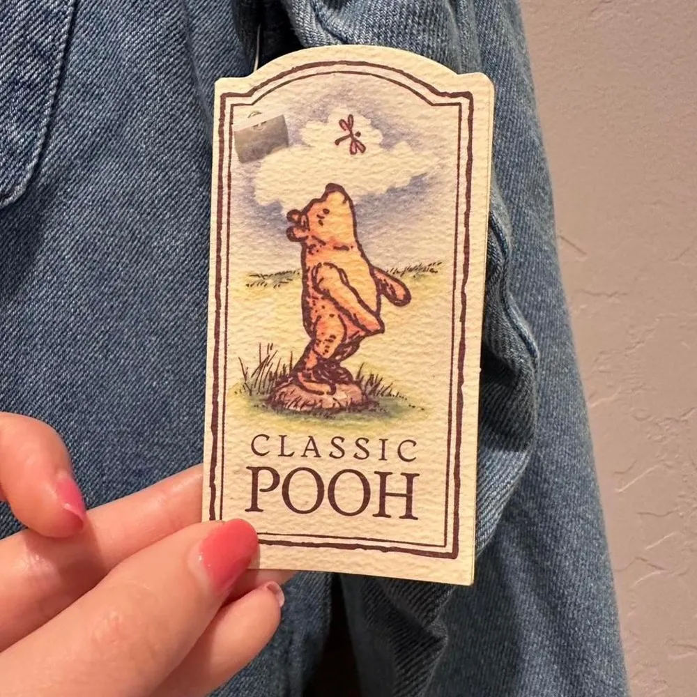 NWT Vintage Disney Classic Pooh‎ Denim Button Down Jacket Size XL - Image 3