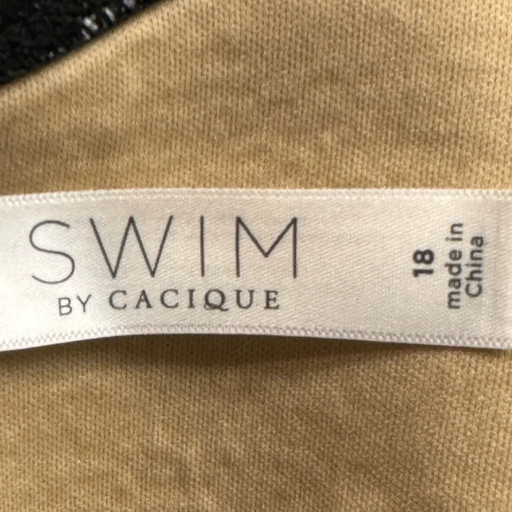 Plus Size Cacique SWIM Black White Gingham Tankini Swimsuit Size 18 EUC #1125 - Image 8