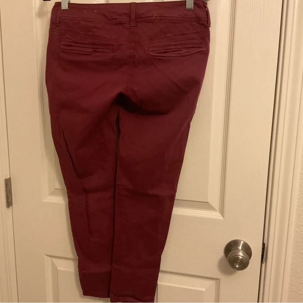 American Eagle Jeans Womens  Maroon Skinny Stretch Crop Low Rise size 6 - Image 7