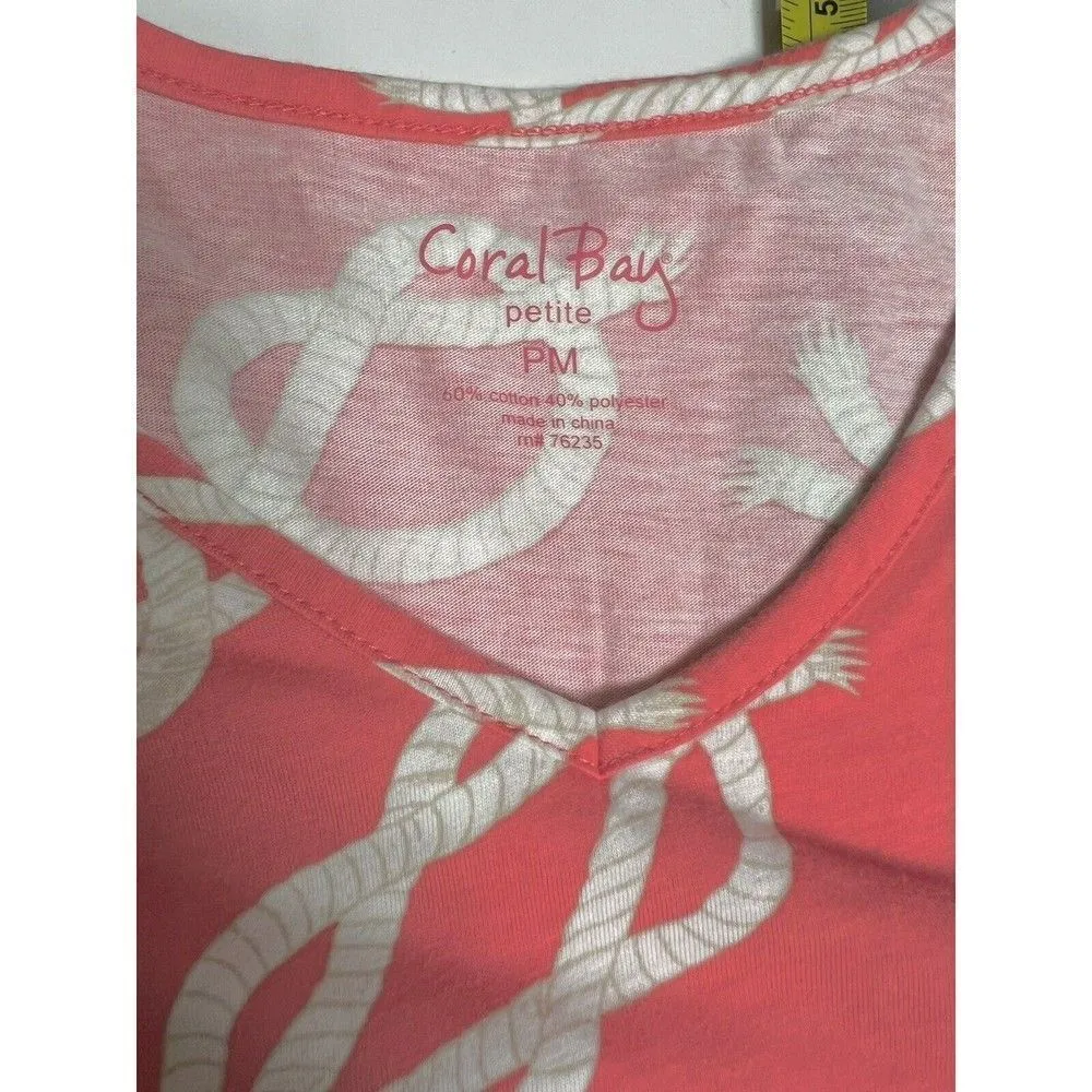 Coral Nautical Petite Medium short sleeve shirt Women's Coral Bay Cruise BPE - Image 7