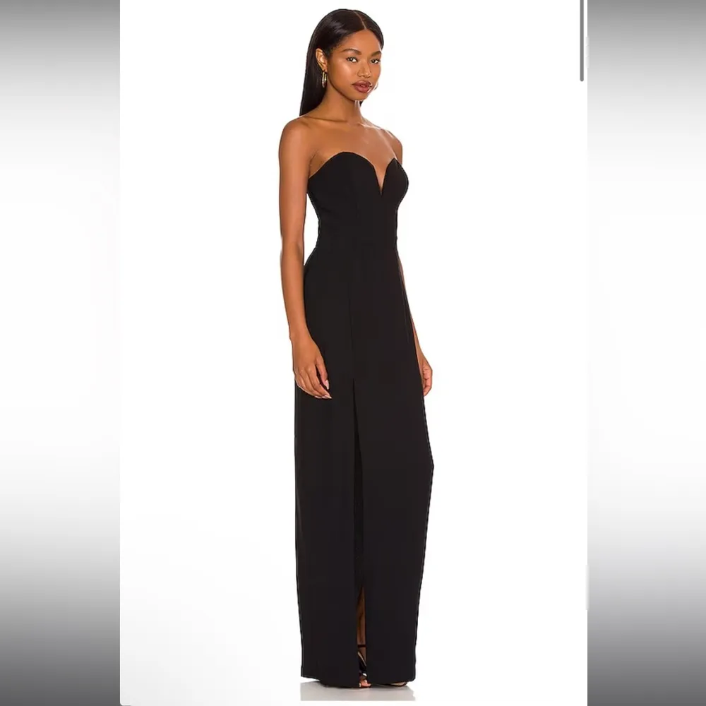 NEW NWOT Amanda Uprichard x Revolve Cherri Strapless Maxi Gown In Black - Image 3