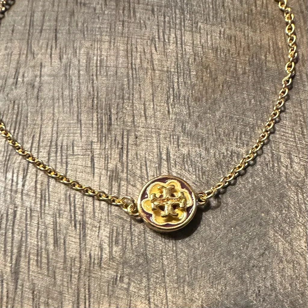 New TORY BURCH Kira Enamel Pendant Bracelet in 18kt Gold-plated Brass with Tag - Image 6