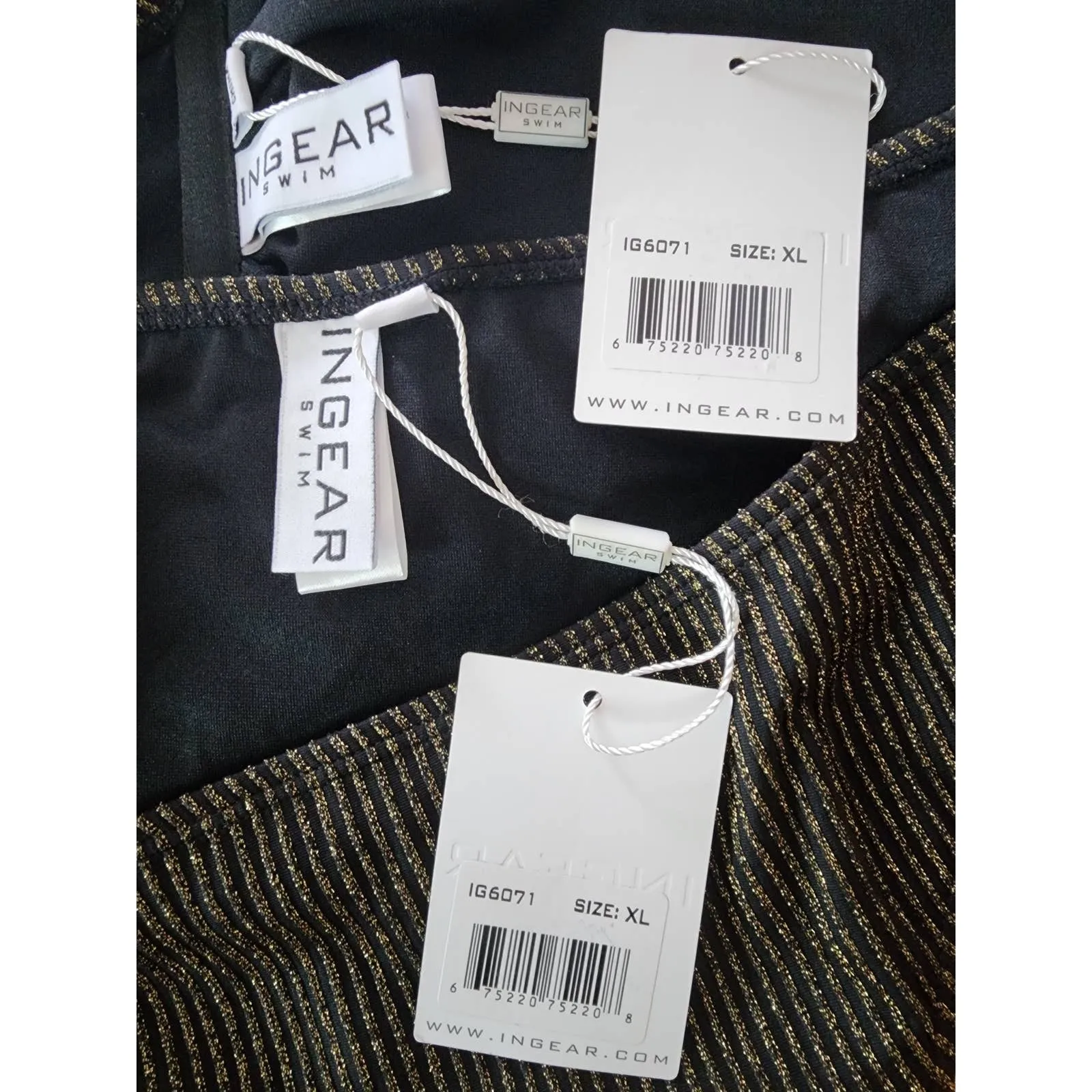 Ingear Black & Gold Metallic Striped Bikini Set – XL - Image 5