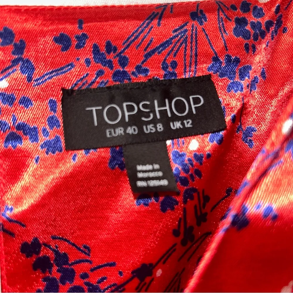 Top shop Women’s Red Moroccan Satin Dress Size 8 - Image 10