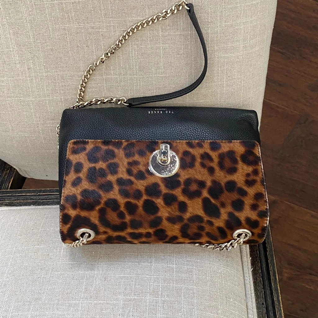 Ted Baker Luccie Leopard Circle Lock Crossbody Bag - Image 4