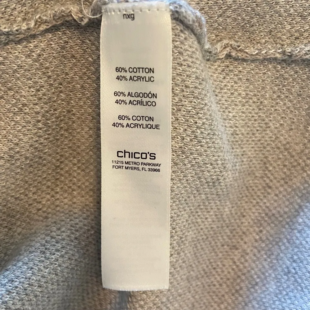 Chicos Zebra Print Grey Brown Tunic Sweater Tee Shirt Size Large - Image 6