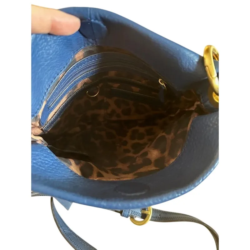 B. Makowsky Colorblock Leather Crossbody Bag – Blue, Cream & Taupe Blue - Image 5