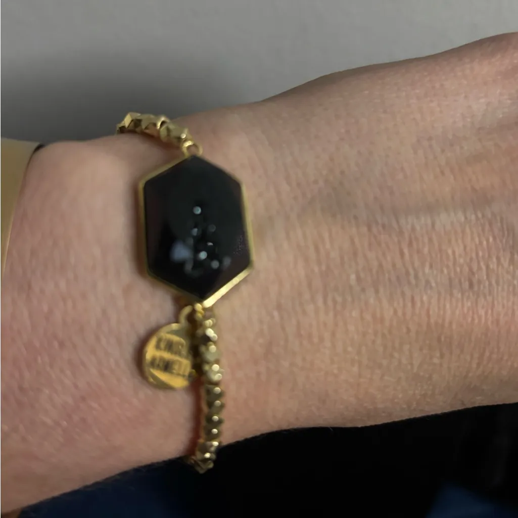 Kinsley Armelle Andrea Collection Raven Quartz Bracelet*Gold. Retail $50 Gold - Image 4
