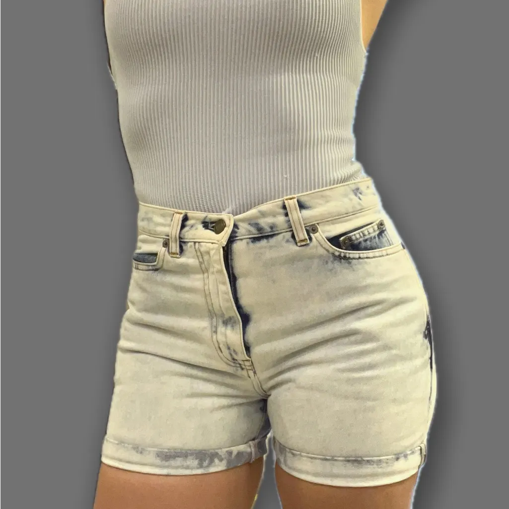 Saint Laurent SS16 acid wash denim shorts - Image 4