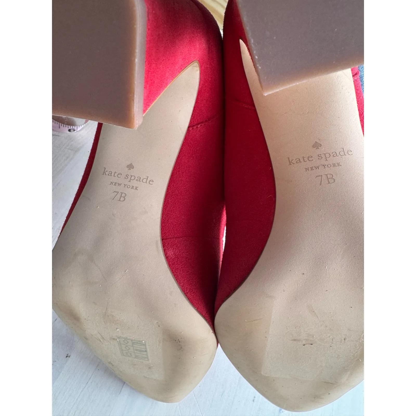 Kate Spade Red Suede Meredith Pointed-Toe Pumps Women’s Size 7 US - Image 3