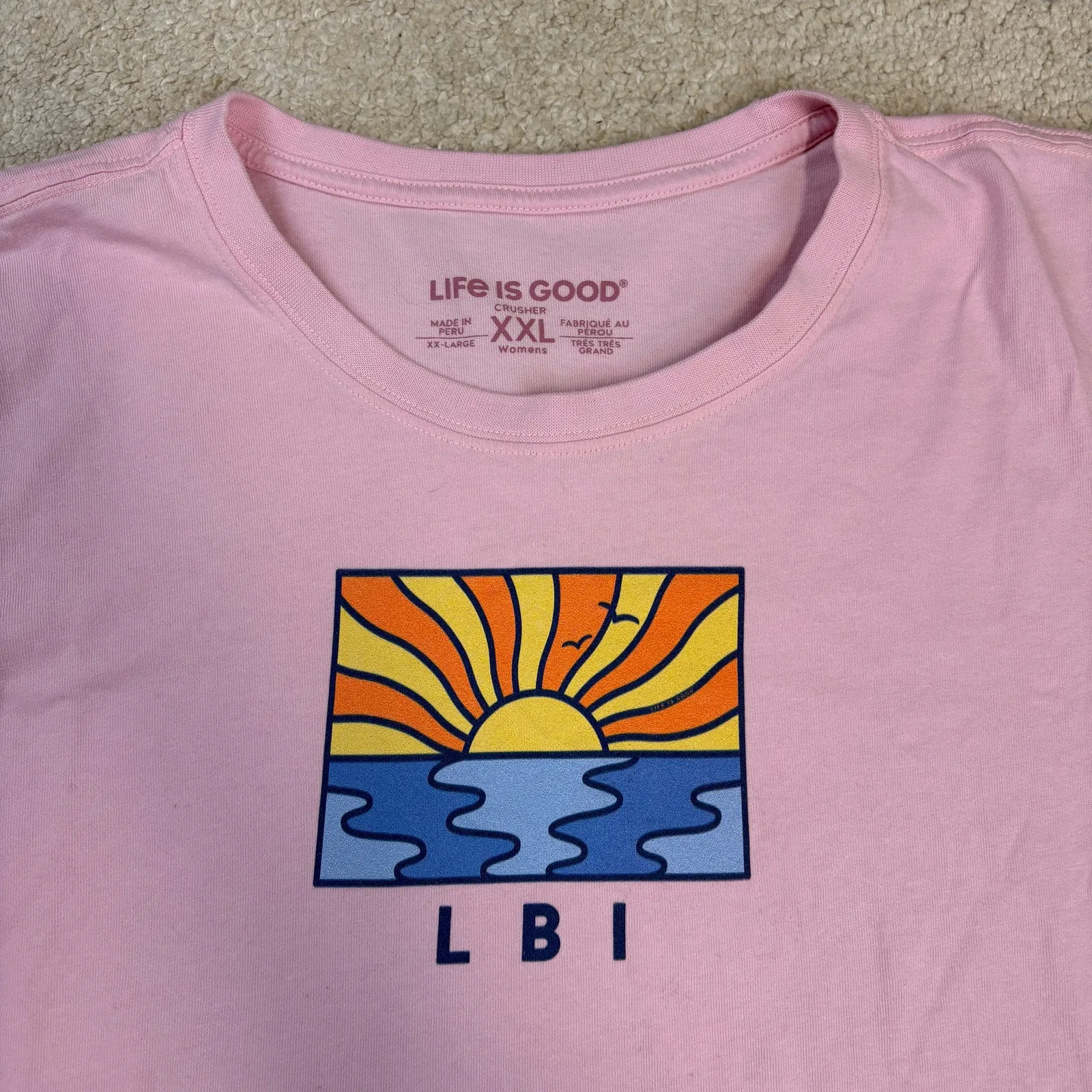 NWOT Life Is Good LBI Long Beach Island New Jersey Graphic LS Shirt Size XXL - Image 3