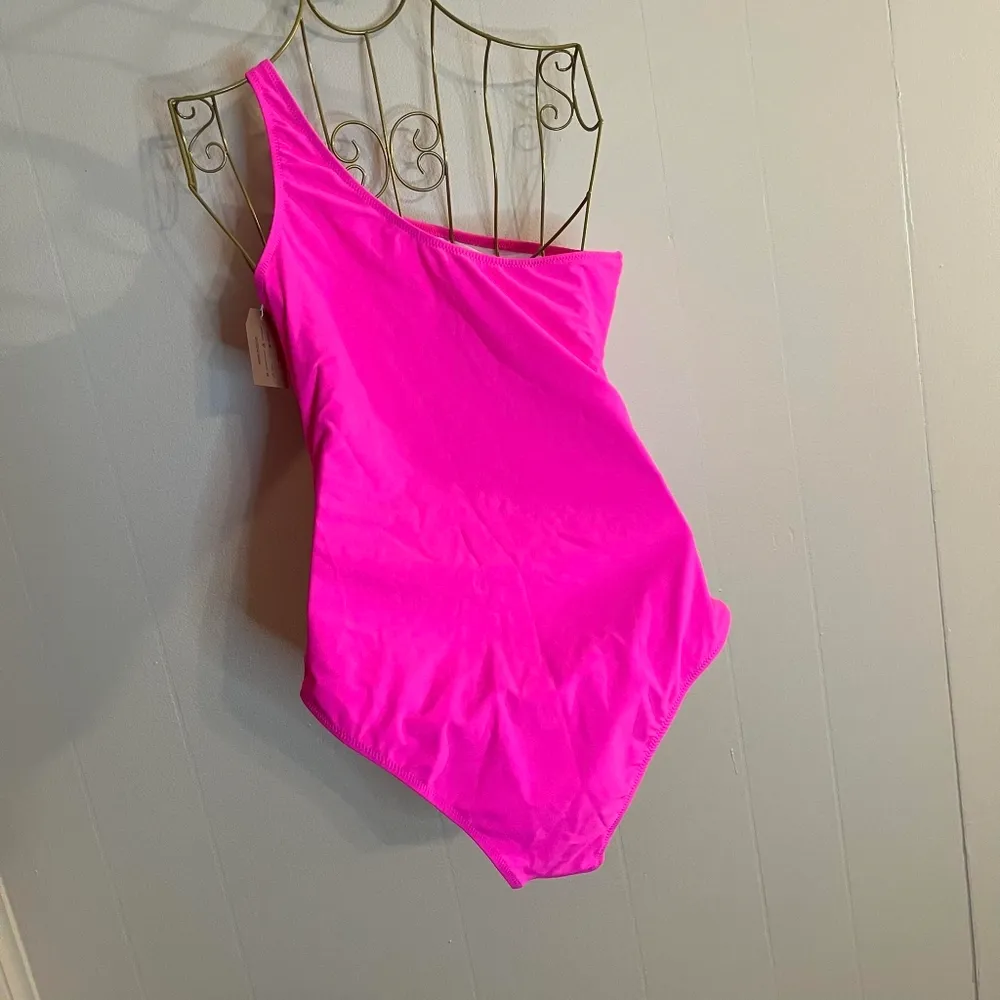 Hilinker Pink One Piece Swimsuit for Women Cut Out Bathing Suit One Shoulder Size M - Image 2