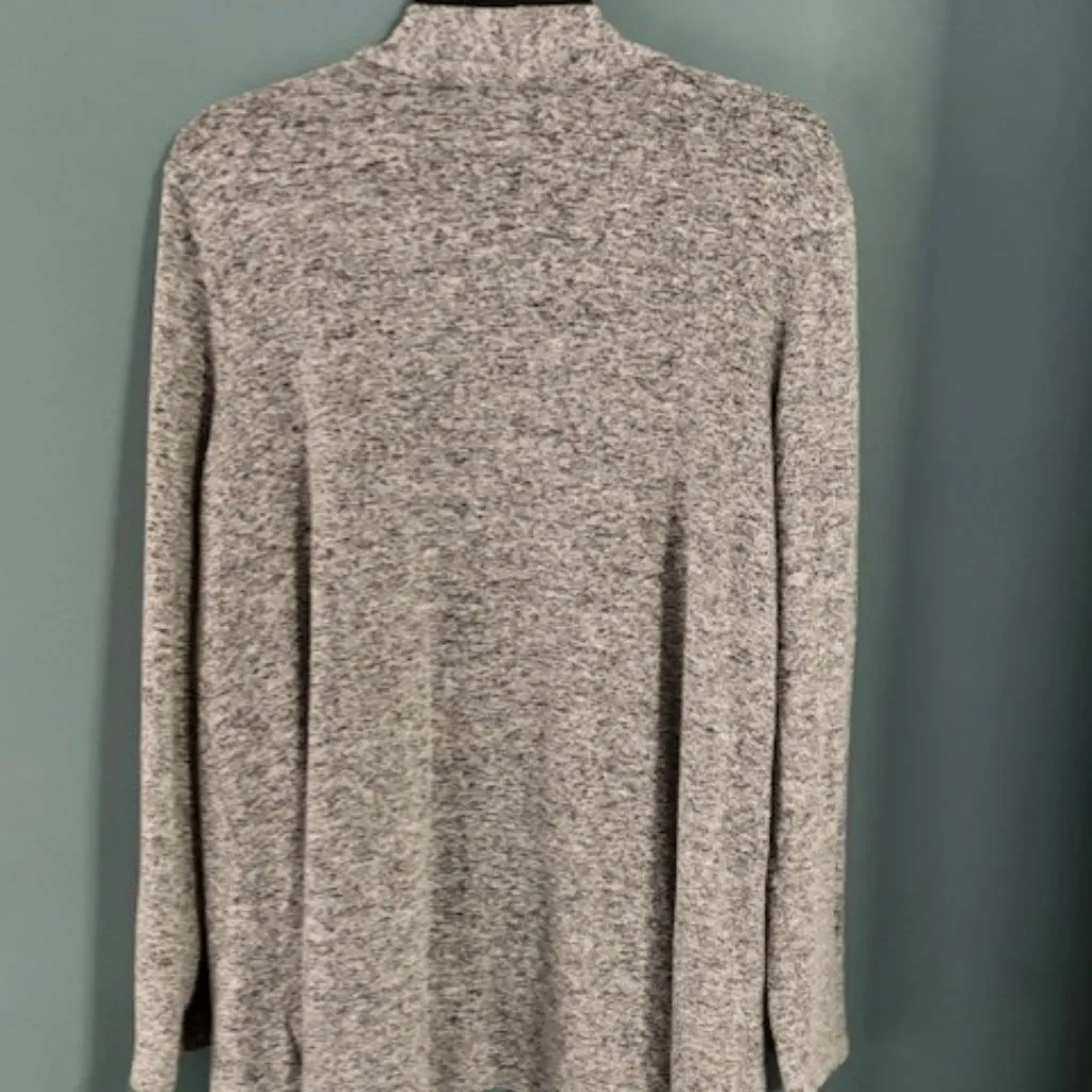 Philosophy 1X Open Front Knit Heather Gray Cardigan Modern Rustic Neutral Staple - Image 3