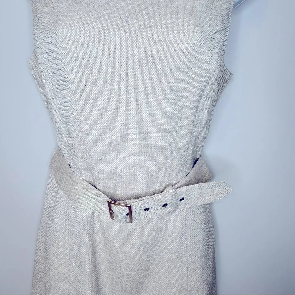 WHBM Wicker Tweed Fit and Flare Belted Dress Size 10 - Image 8