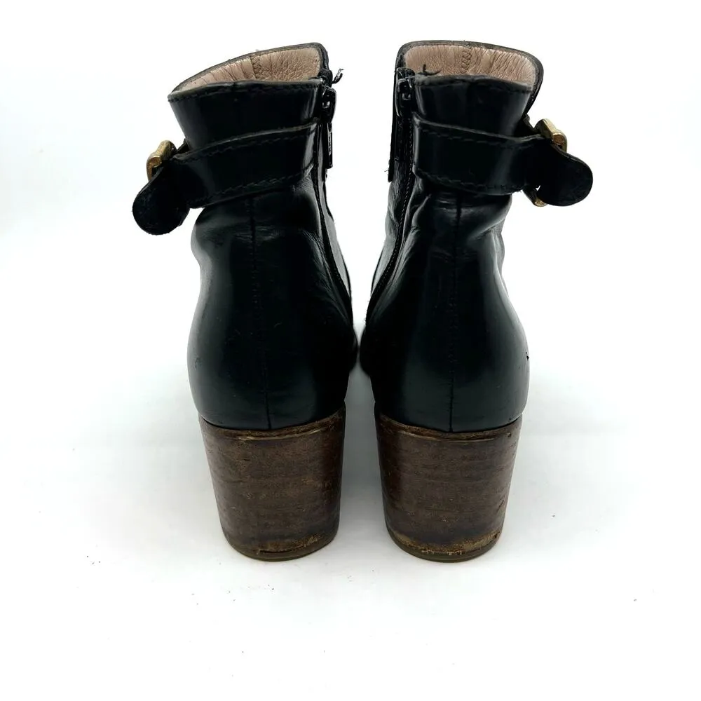 A.P.C. Black Leather Ankle Boots Women's 6 US - Image 6