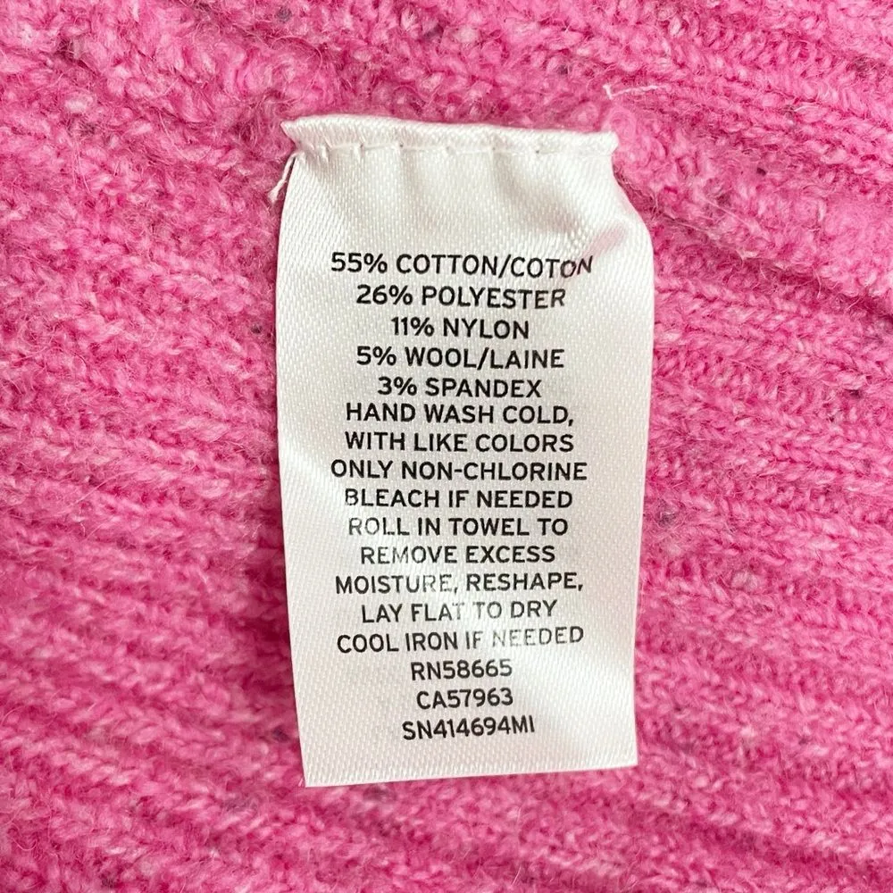 NWT Something Navy Oversized Flecked Crewneck Sweater in Pink Shock Size XS NEW - Image 14