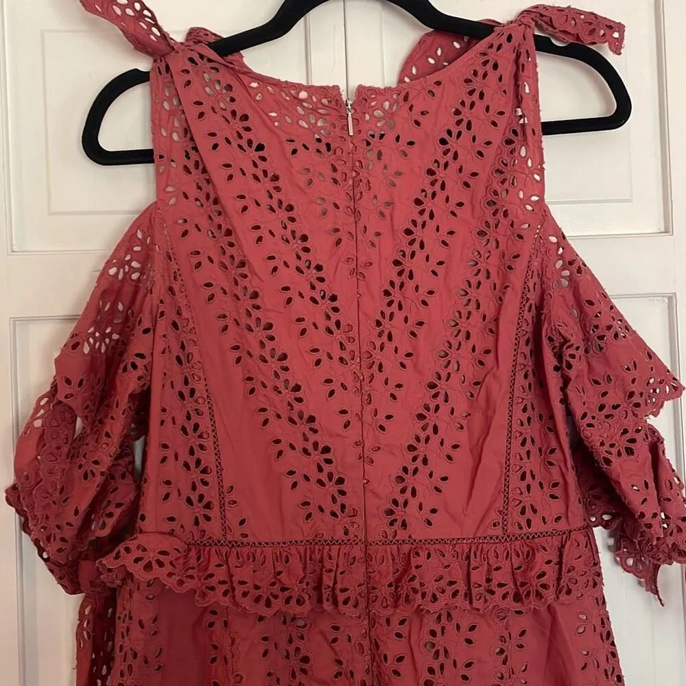 Rebecca Taylor NWT Karina eyelet bow tie midi dress 8 - Image 9