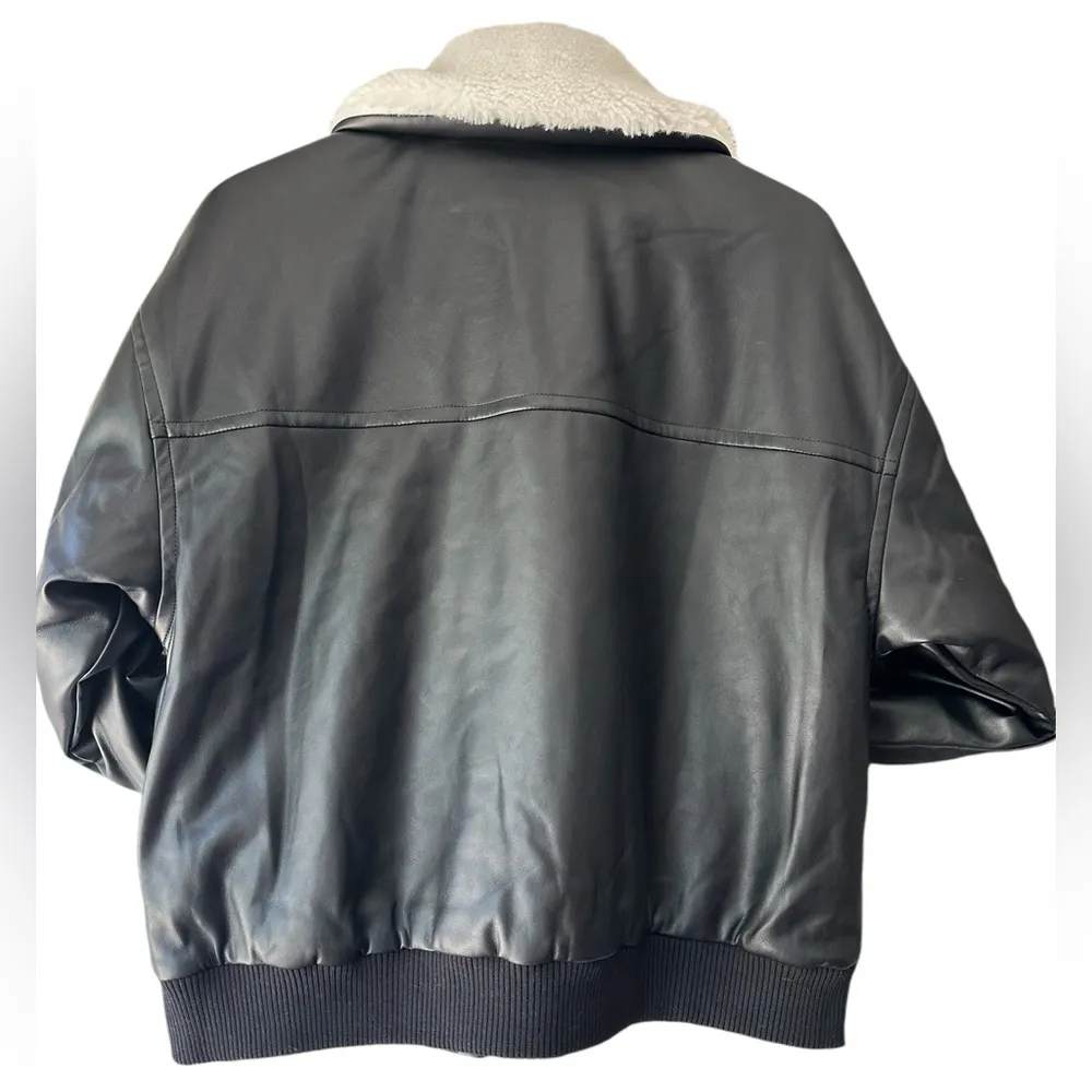 NWT 4TH & RECKLESS sold by BHFO O Benson Womens Faux Fur Trim Heavy Bomber BK S Black - Image 5