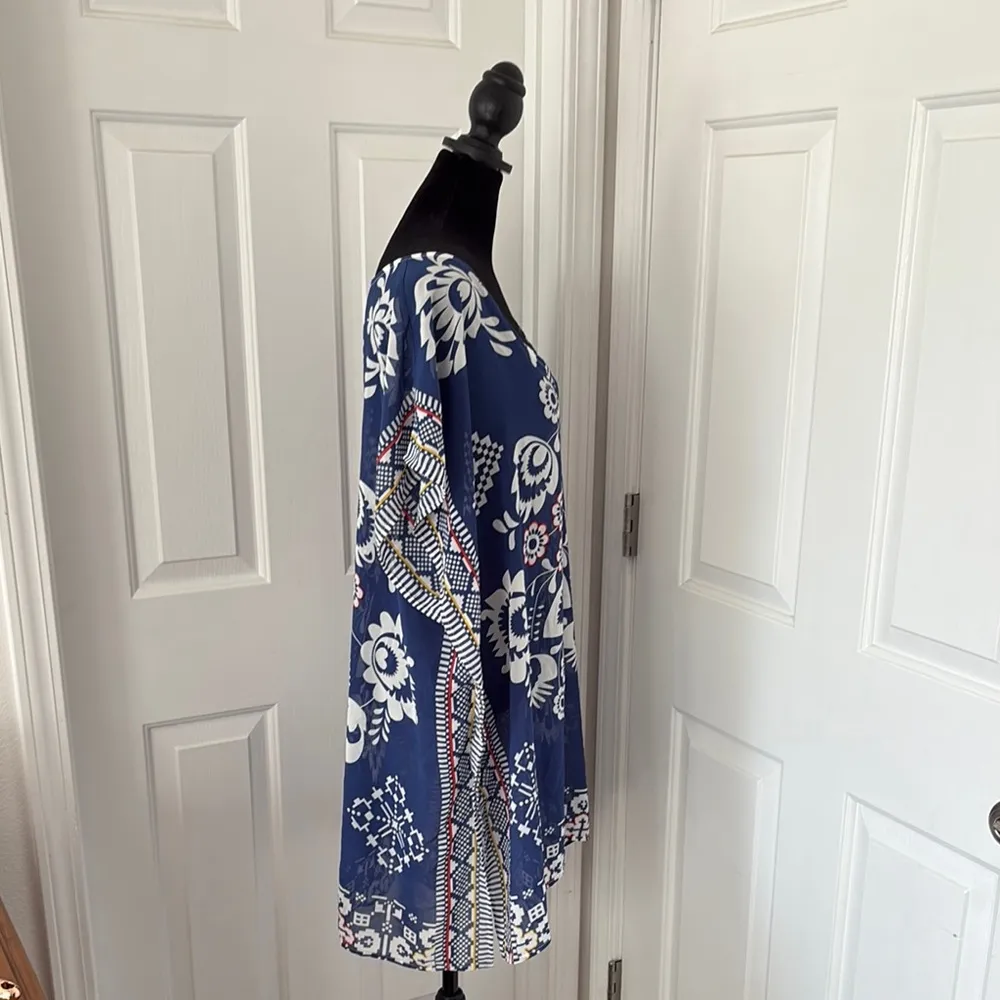 Cupshe  Blue and White Boxy Tunic Coverup - Image 4