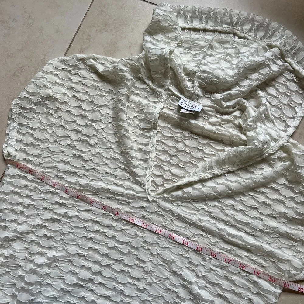 Swimsuit Bikini Cover Up Dress White Silver Hooded USA Made Size M - Image 9