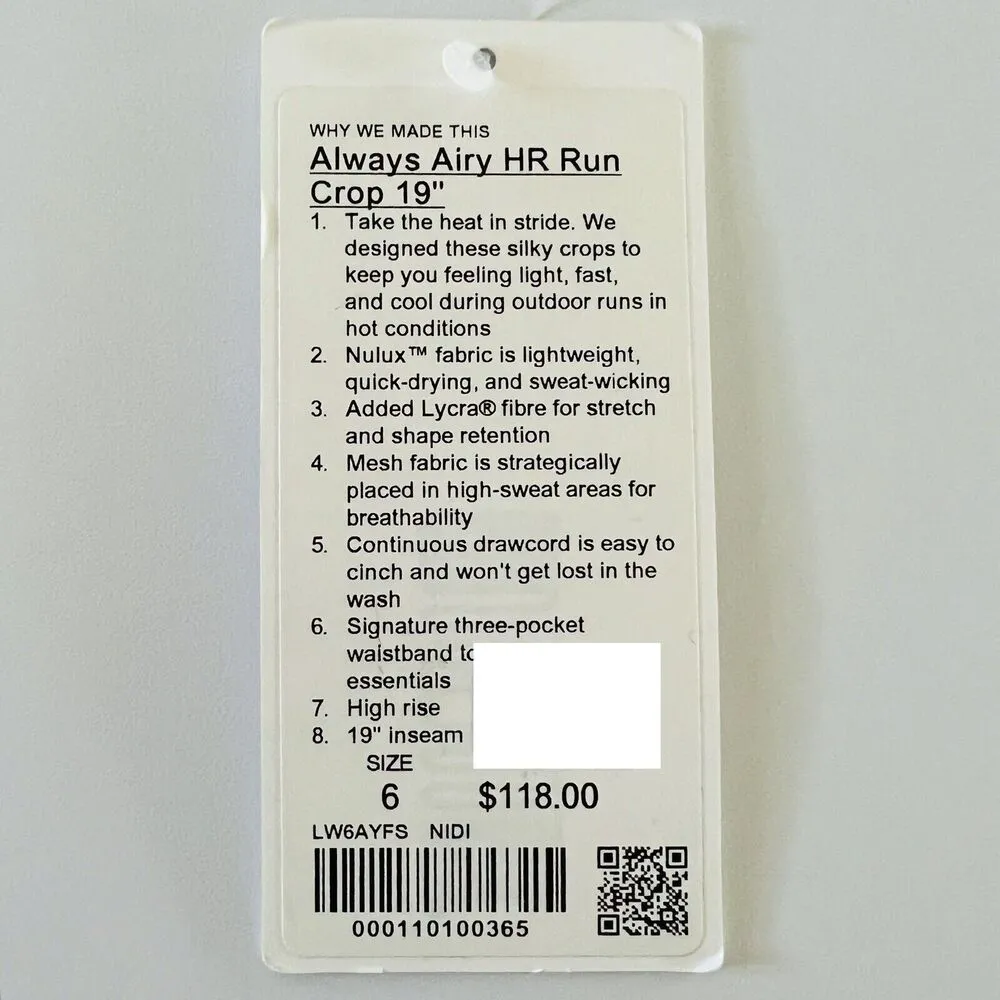 LULULEMON ATHLETICA Night Diver Always Airy HR Run Crop 19" Leggings - US 6 - Image 7