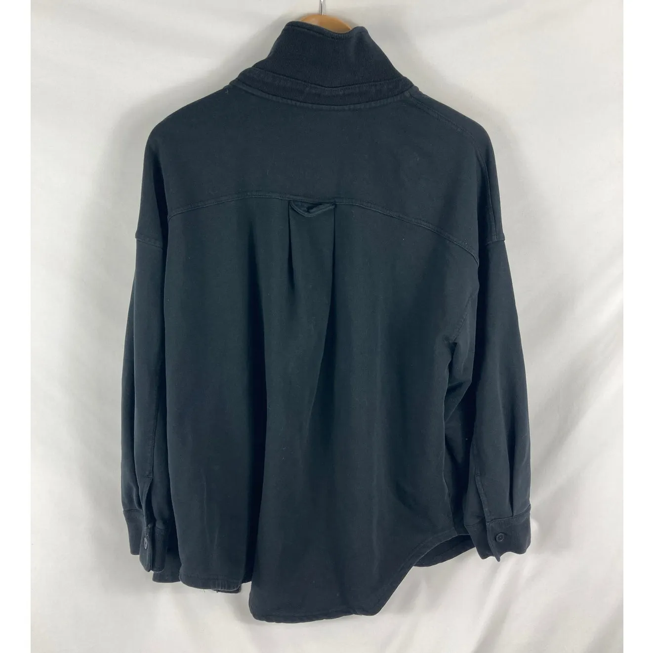 Joy Lab Button Up Warm Sweatshirt Black Size Large - Image 4