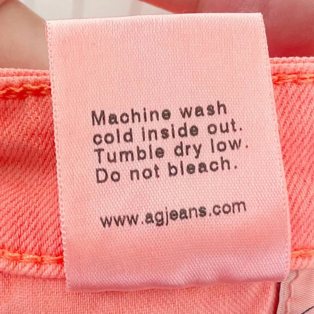 Ag Adriano Goldschmied Stevie Ankle Slim Straight Leg Jeans Neon Orange Size 29 - Image 9