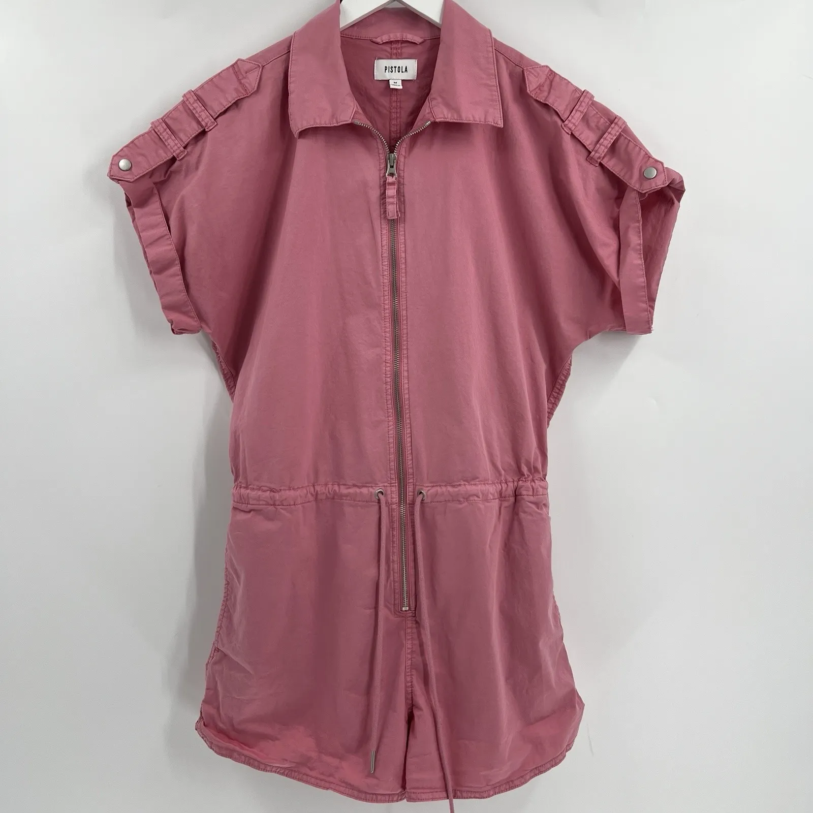 Pistola Meg Romper Size Medium Flamingo Pink Zip Front Girly Barbie Casual - Image 3