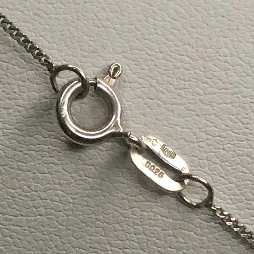 Sterling Silver Necklace with Faceted Blue Topaz and Marcasite Oval Pendant - Image 12