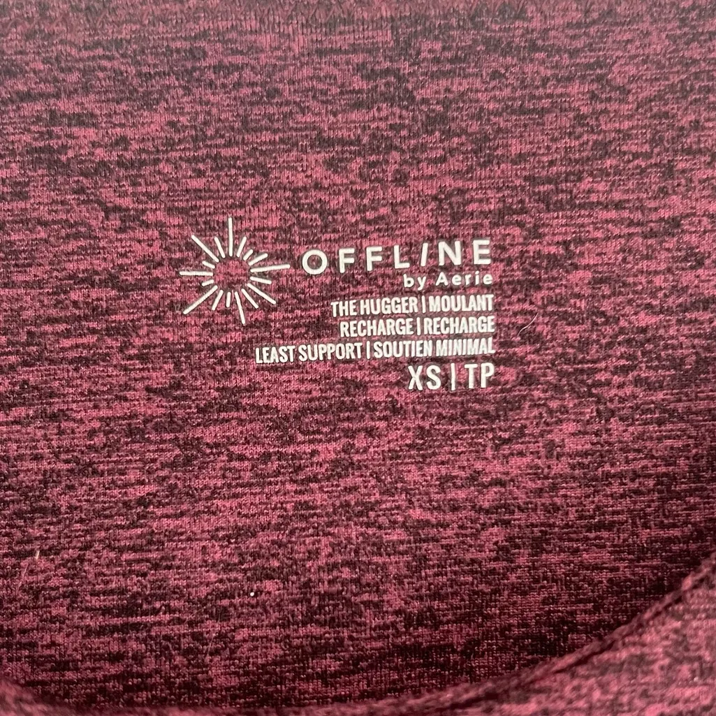 Aerie Offline Maroon Heather The Hugger Keyhole High Neck Sport Bra Size XS - Image 3