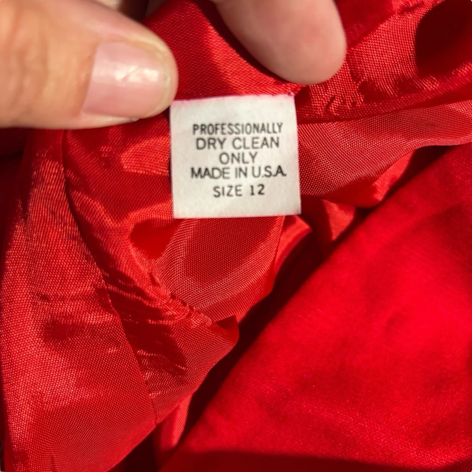 Vintage Casual Corner Jacket Blazer Womens Size 12‎ Solid Red 1 Button - Image 7