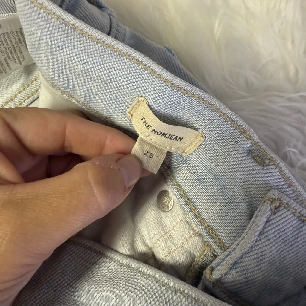 Madewell The Momjean Harman Wash Raw-Hem Edition Jeans Size 25 Style MC583 - Image 6