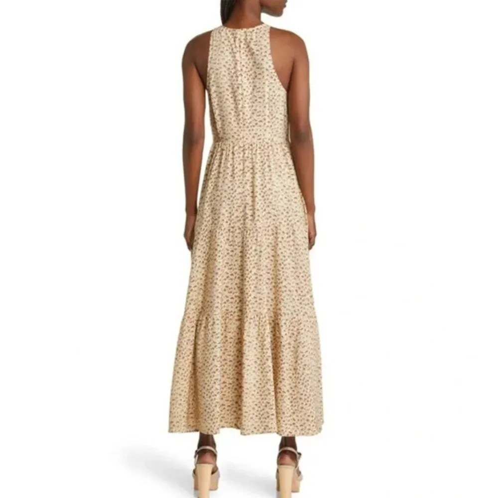 Chelsea28 Tiered Maxi Dress in Beige Angora Animal Dots - Image 2