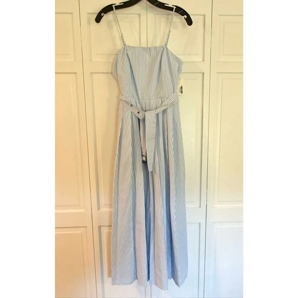 A New Day NWT blue striped tank midi dress with belt 6 - Image 3