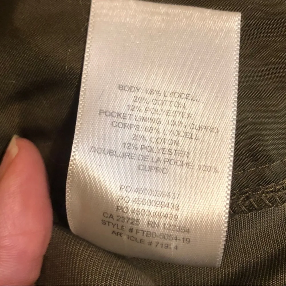 The Group Babaton Aritzia Kerri Moss Green Paper-bag Crop High Waist Pants Sz S - Image 6