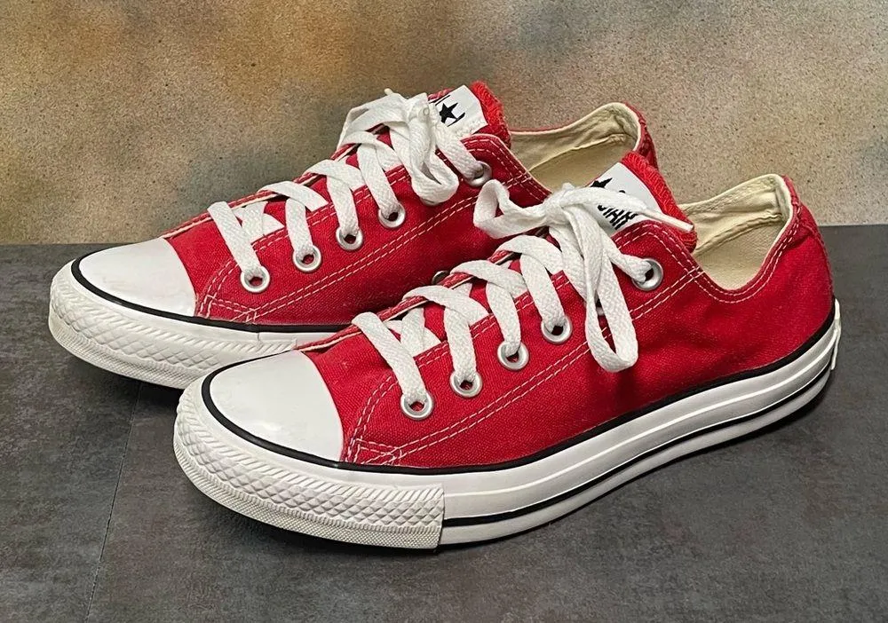 Converse All Star Red Low Cut Women's Sneakers Size 7M - Image 3