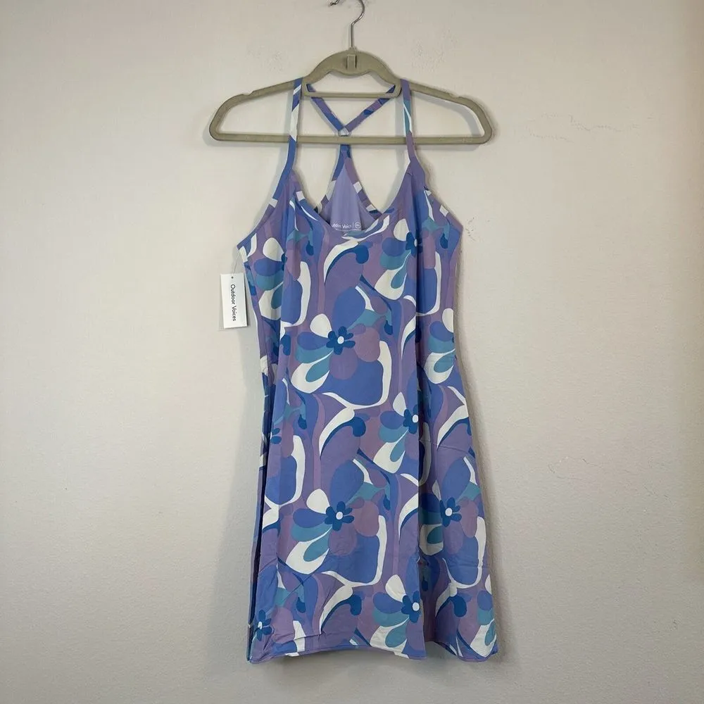 NWT Outdoor Voices The Exercise Dress Floral Blue Purple  Size XXL - Image 2