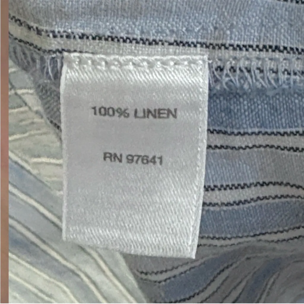 NWT J. Jill Love Linen 100% Linen Striped Roll Tab Sleeve Shirt Dress Petite XS Size undefined - Image 8