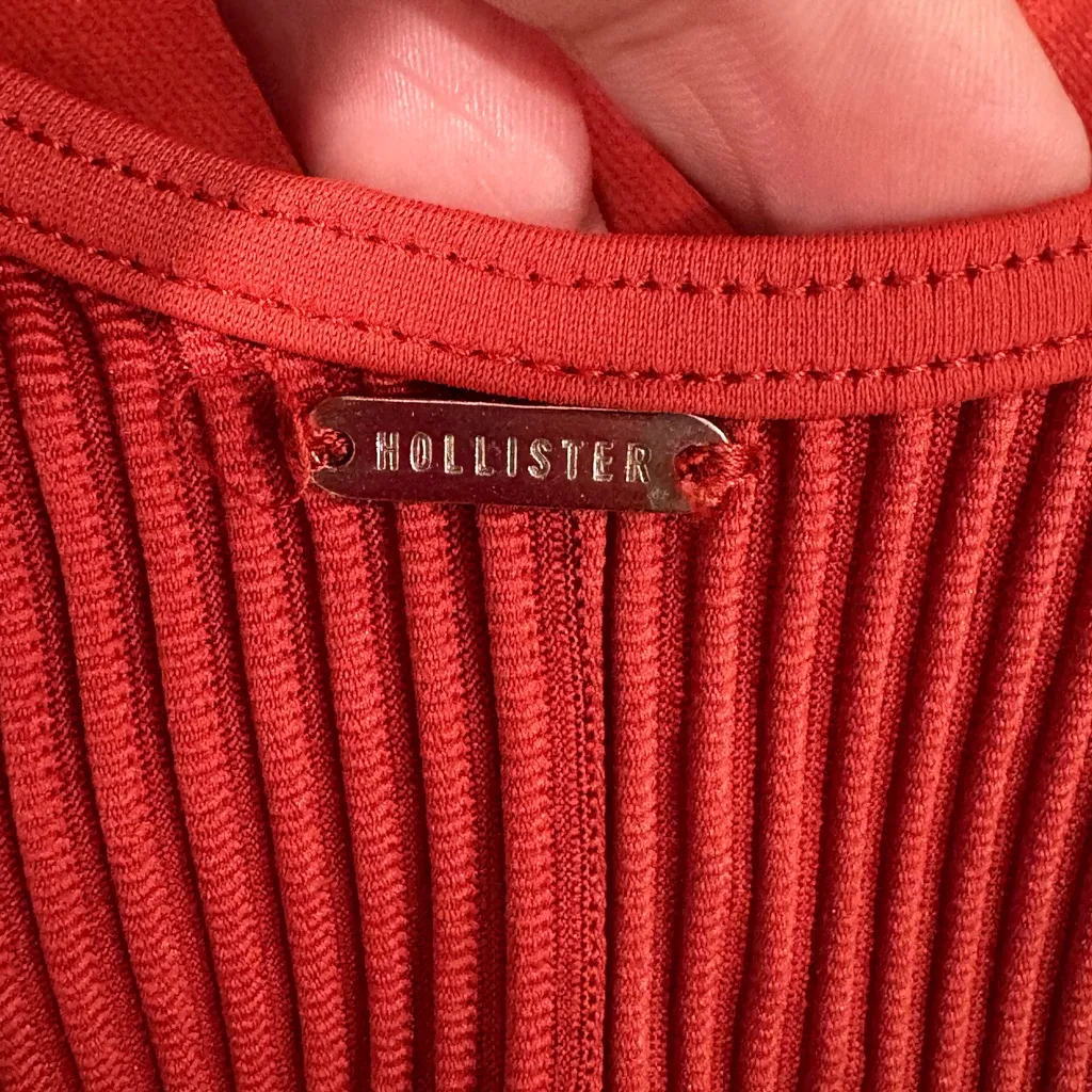 Hollister Terracota Ribbed Swimsuit Size XS - Image 4