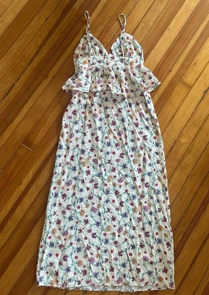 Future Collective Floral Empire Waist Ruffle Midi Dress Size 6 Pink - Image 4