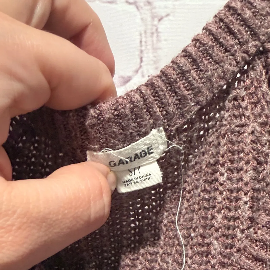 Garage Off-the-Shoulder Sweater - Light Brown Woman’s Size Small - Image 2