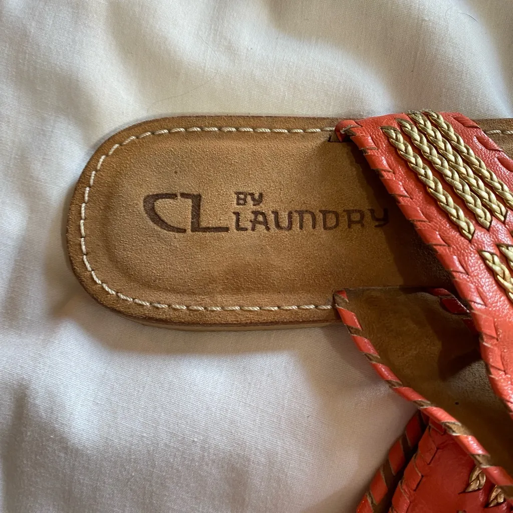 CL by Laundry Orange and Tan Sandals - Image 4