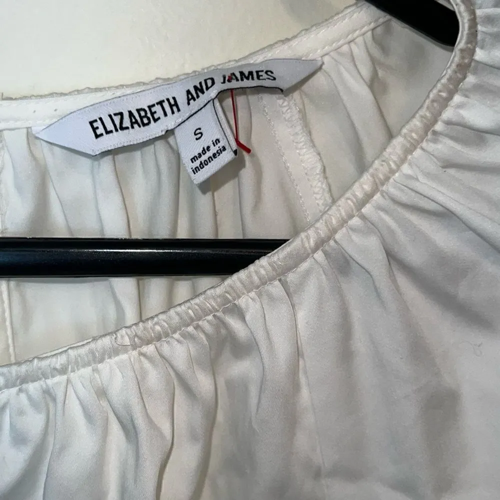Elizabeth & James White Embroidered Peasant Blouse Top Women’s Small - Image 4