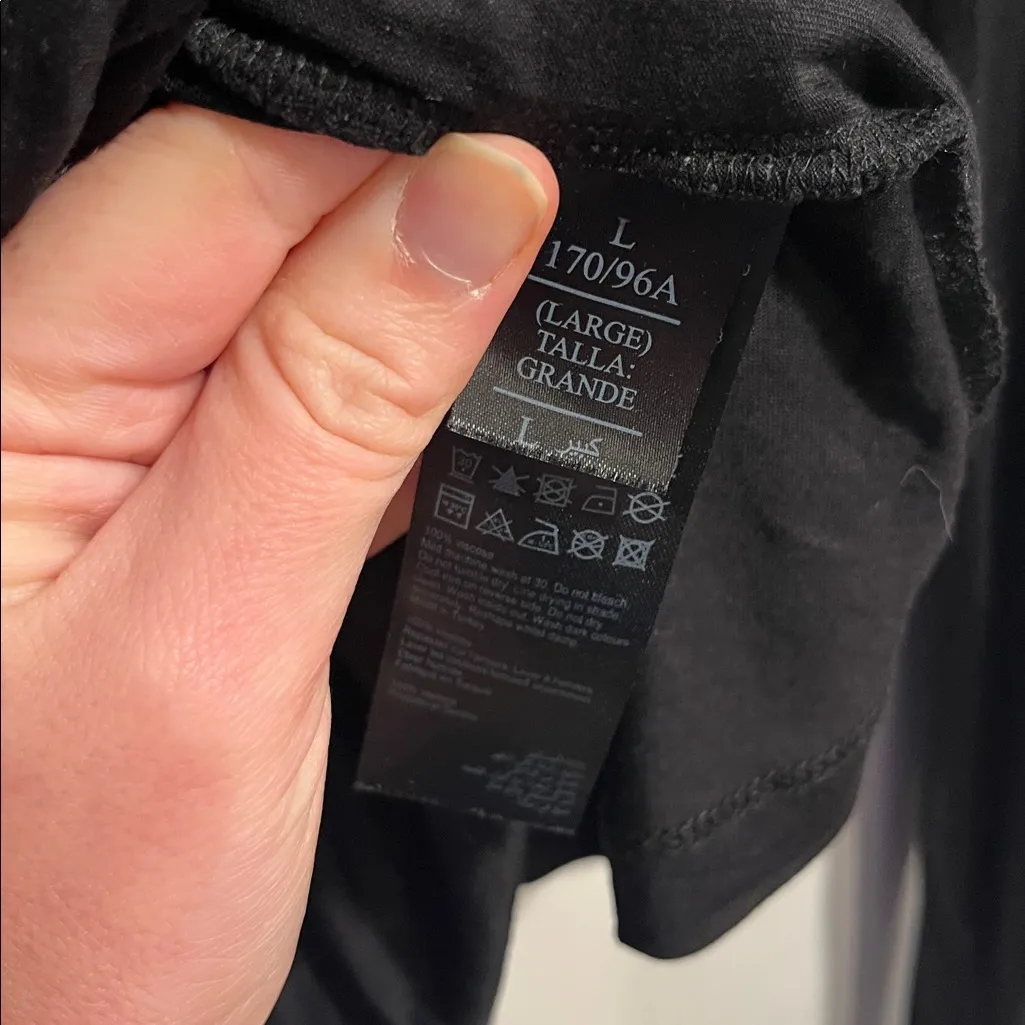 Allsaints Limera Long Sleeve Wrap Front Top Size Large in Black - Image 8