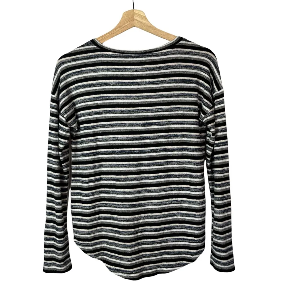 American Eagle AEO Soft & Sexy Plush Blue & Black Stripe Long Sleeve T-Shirt S - Image 24