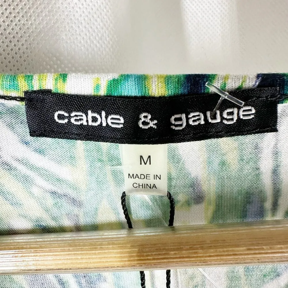 Cable & Gauge Cowl Neck Sleeveless Soft Knit Top Size Medium Abstract Print - Image 3